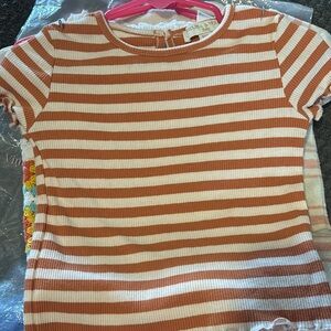 Chelsea & Violet Kids Striped Tee - Orange and White